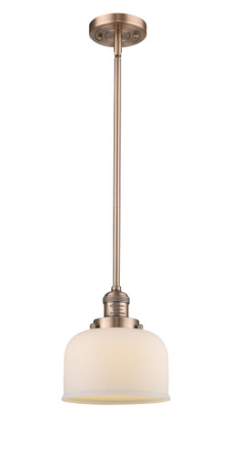 Large Bell 1 Light Mini Pendant In Antique Copper (201S-Ac-G71)