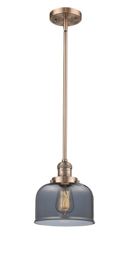 Large Bell 1 Light Mini Pendant In Antique Copper (201S-Ac-G73)