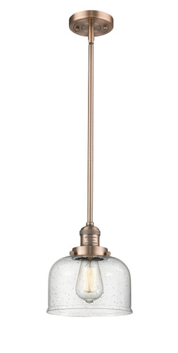 Large Bell 1 Light Mini Pendant In Antique Copper (201S-Ac-G74)