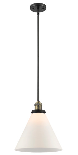 Cone 1 Light Mini Pendant In Black Antique Brass (201S-Bab-G41-L)