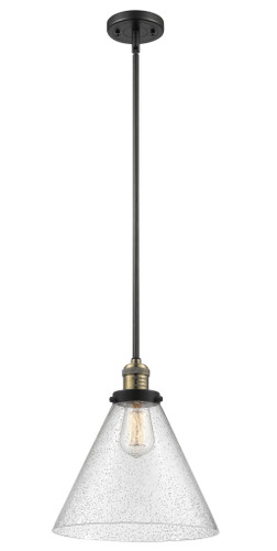Cone 1 Light Mini Pendant In Black Antique Brass (201S-Bab-G44-L)
