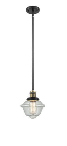 Small Oxford 1 Light Mini Pendant In Black Antique Brass (201S-Bab-G534)