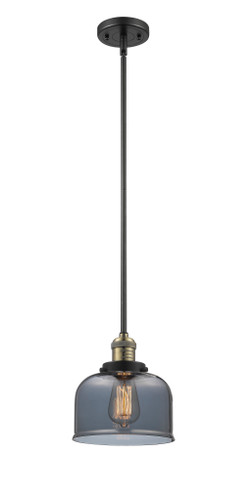 Large Bell 1 Light Mini Pendant In Black Antique Brass (201S-Bab-G73)