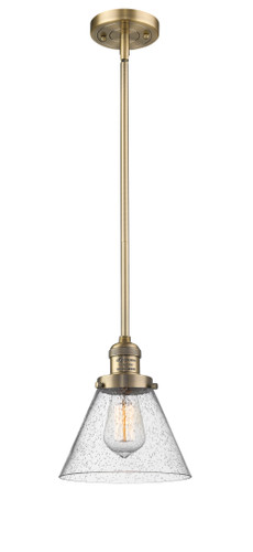 Large Cone 1 Light Mini Pendant In Brushed Brass (201S-Bb-G44)