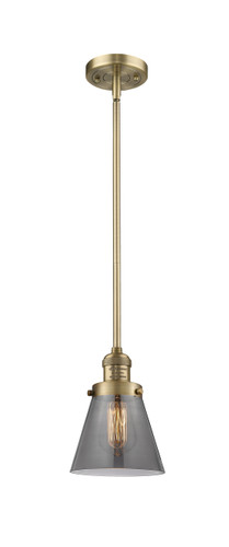 Small Cone 1 Light Mini Pendant In Brushed Brass (201S-Bb-G63)