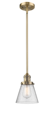 Small Cone 1 Light Mini Pendant In Brushed Brass (201S-Bb-G64)