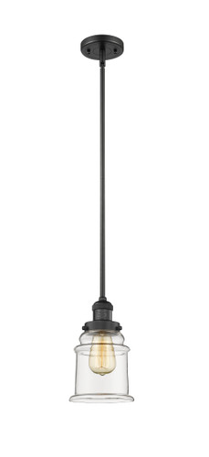 Canton 1 Light Mini Pendant In Matte Black (201S-Bk-G182)