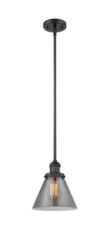 Large Cone 1 Light Mini Pendant In Matte Black (201S-Bk-G43)