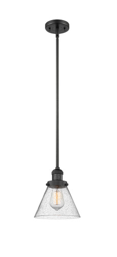 Large Cone 1 Light Mini Pendant In Matte Black (201S-Bk-G44)