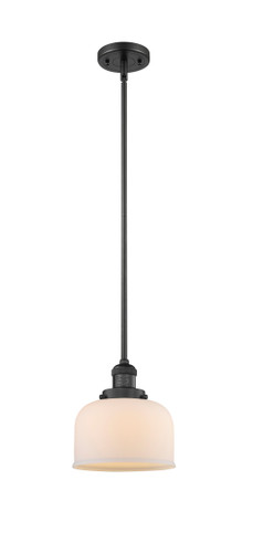 Large Bell 1 Light Mini Pendant In Matte Black (201S-Bk-G71)