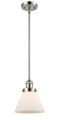 Large Cone 1 Light Mini Pendant In Polished Nickel (201S-Pn-G41)