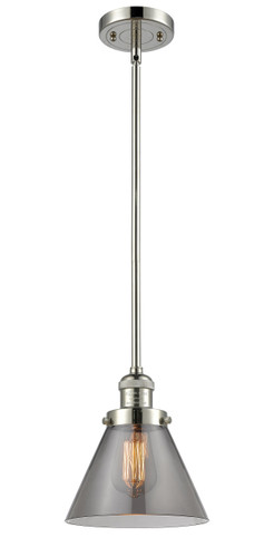 Large Cone 1 Light Mini Pendant In Polished Nickel (201S-Pn-G43)