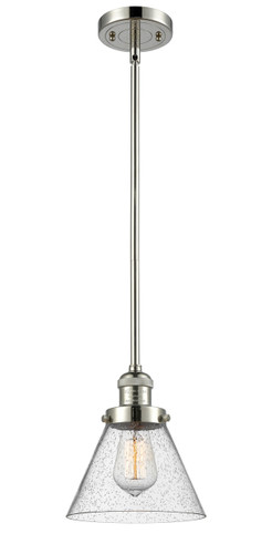 Large Cone 1 Light Mini Pendant In Polished Nickel (201S-Pn-G44)