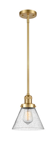 Large Cone 1 Light Mini Pendant In Satin Gold (201S-Sg-G44)