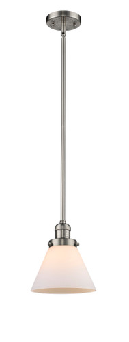 Large Cone 1 Light Mini Pendant In Brushed Satin Nickel (201S-Sn-G41)