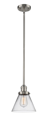 Large Cone 1 Light Mini Pendant In Brushed Satin Nickel (201S-Sn-G42)