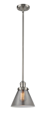 Large Cone 1 Light Mini Pendant In Brushed Satin Nickel (201S-Sn-G43)