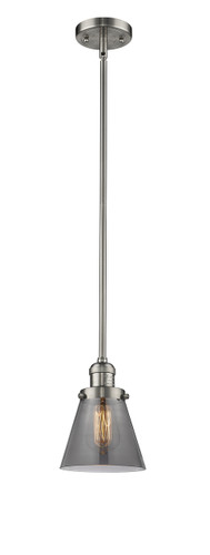 Small Cone 1 Light Mini Pendant In Brushed Satin Nickel (201S-Sn-G63)