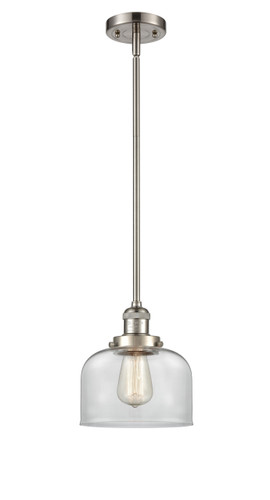 Large Bell 1 Light Mini Pendant In Brushed Satin Nickel (201S-Sn-G72)