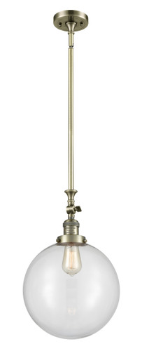 Beacon 1 Light Mini Pendant In Antique Brass (206-Ab-G202-12)