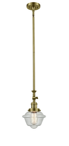 Small Oxford 1 Light Mini Pendant In Antique Brass (206-Ab-G534)