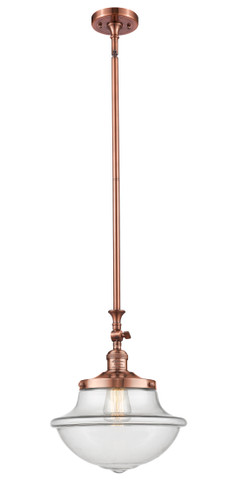 Oxford 1 Light Mini Pendant In Antique Copper (206-Ac-G542)