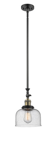 Large Bell 1 Light Mini Pendant In Black Antique Brass (206-Bab-G74)