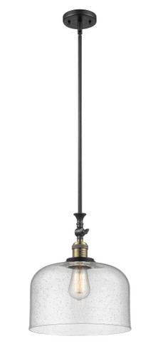 X-Large Bell 1 Light Mini Pendant In Black Antique Brass (206-Bab-G74-L)