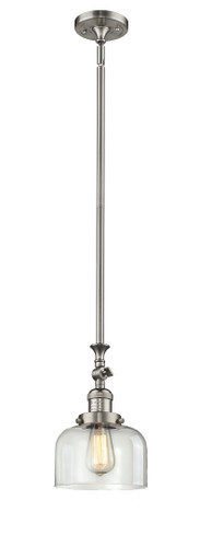 Large Bell 1 Light Mini Pendant In Brushed Satin Nickel (206-Sn-G72)