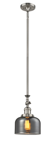 Large Bell 1 Light Mini Pendant In Brushed Satin Nickel (206-Sn-G73)