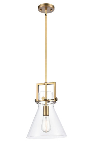 Newton Cone 1 Light Mini Pendant In Brushed Brass (411-1S-Bb-10Cl)