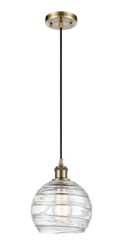 Deco Swirl 1 Light Mini Pendant In Antique Brass (516-1P-Ab-G1213-8)