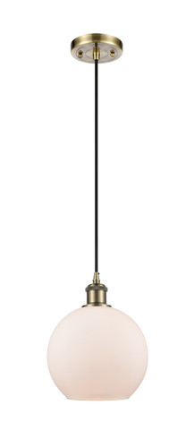 Athens 1 Light Mini Pendant In Antique Brass (516-1P-Ab-G121-8)