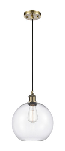 Athens 1 Light Mini Pendant In Antique Brass (516-1P-Ab-G122-10)