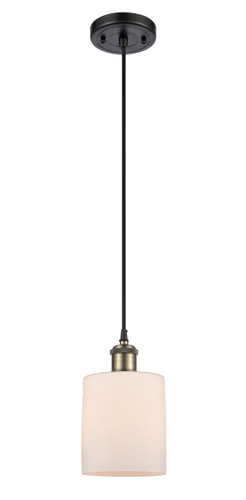 Cobbleskill 1 Light Mini Pendant In Black Antique Brass (516-1P-Bab-G111)
