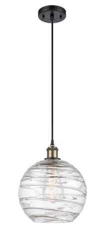 Deco Swirl 1 Light Mini Pendant In Black Antique Brass (516-1P-Bab-G1213-10)