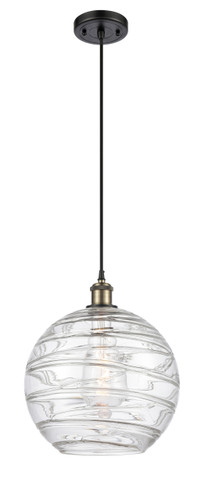 Deco Swirl 1 Light Mini Pendant In Black Antique Brass (516-1P-Bab-G1213-12)