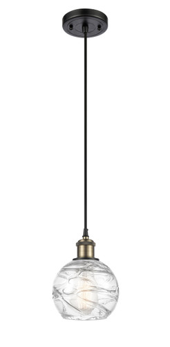 Deco Swirl 1 Light Mini Pendant In Black Antique Brass (516-1P-Bab-G1213-6)
