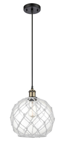 Farmhouse Rope 1 Light Mini Pendant, Black Antique Brass (516-1P-Bab-G122-10Rw)