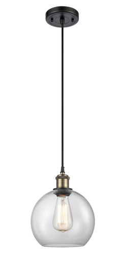 Athens 1 Light Mini Pendant In Black Antique Brass (516-1P-Bab-G122-8)