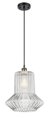 Springwater 1 Light Mini Pendant In Black Antique Brass (516-1P-Bab-G212)