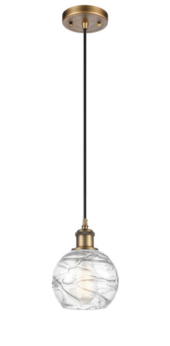 Deco Swirl 1 Light Mini Pendant In Brushed Brass (516-1P-Bb-G1213-6)