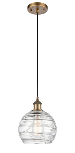 Deco Swirl 1 Light Mini Pendant In Brushed Brass (516-1P-Bb-G1213-8)