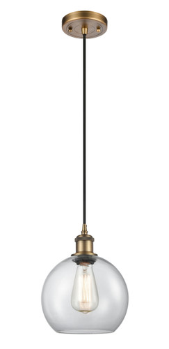 Athens 1 Light Mini Pendant In Brushed Brass (516-1P-Bb-G122-8)