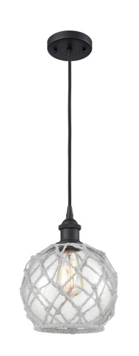 Farmhouse Rope 1 Light Mini Pendant In Matte Black (516-1P-Bk-G122-8Rw)