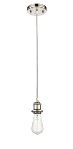Bare Bulb 1 Light Mini Pendant In Polished Nickel (516-1P-Pn)