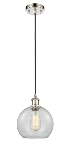 Athens 1 Light Mini Pendant In Polished Nickel (516-1P-Pn-G122-8)