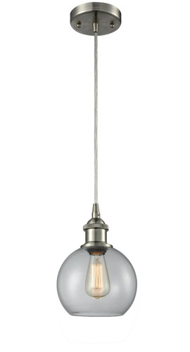 Athens 1 Light Mini Pendant In Brushed Satin Nickel (516-1P-Sn-G122-8)