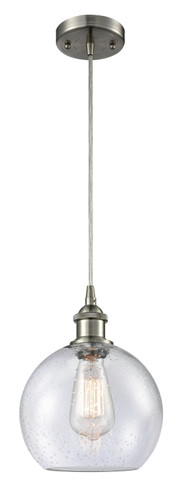 Athens 1 Light Mini Pendant In Brushed Satin Nickel (516-1P-Sn-G124-8)