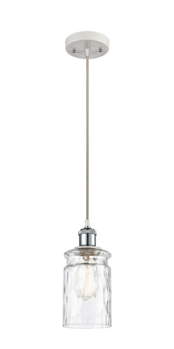Candor 1 Light Mini Pendant In White & Polished Chrome (516-1P-Wpc-G352)